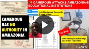 Cameroun Attacks Ambazonian Community Schools